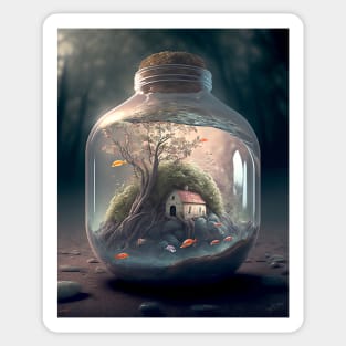 House In A Jar Sticker